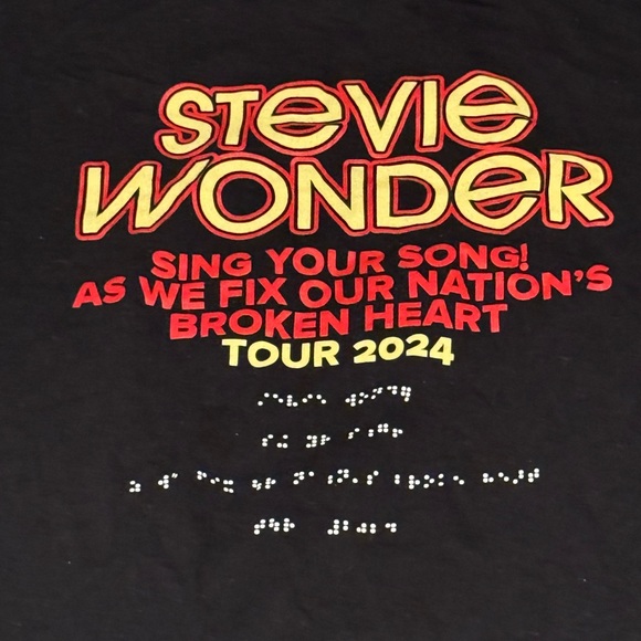 Black Stevie Wonder Tour 2024 T-Shirt - Picture 2 of 6